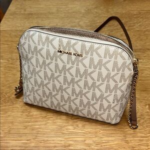 Michael Kors Monogram Cream Crossbody Bag